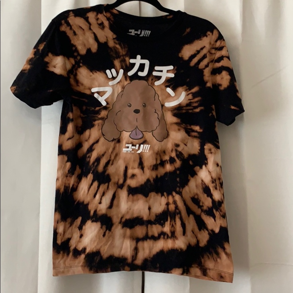 Custom Yuri on Ice Bleached Tie Dyed T-shirt